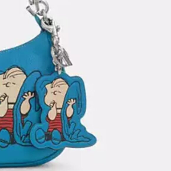 Coach x Peanuts 2025 Linus Leather Bag Charm Keychain CBG56 75th Anniversary - Picture 7 of 9